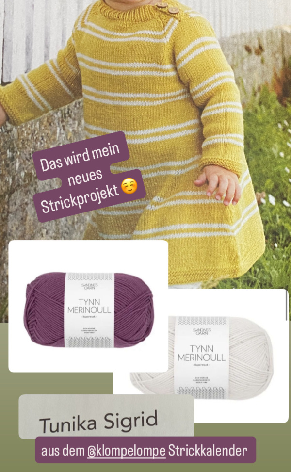 Neues Strickprojekt im März 2026: Tunika Sigrid von Klompelompe.
